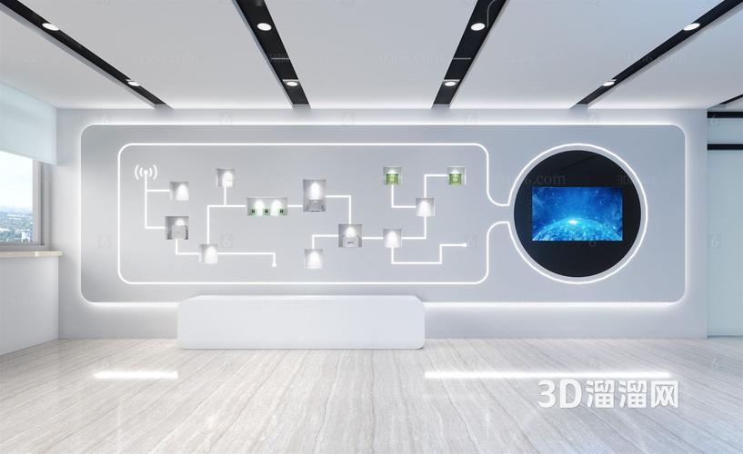 【现代科技产品文化墙3d模型